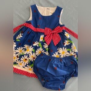 Rare Editions Daisy Ladybug Dress and Bloomers
